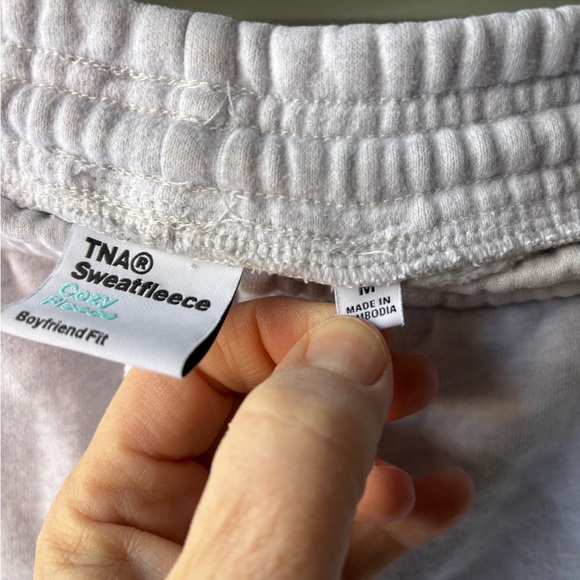 TNA Sweatpants Womens Medium Gray Sweatfleece Cozy Boyfriend Joggers Aritzia - Picture 4 of 7
